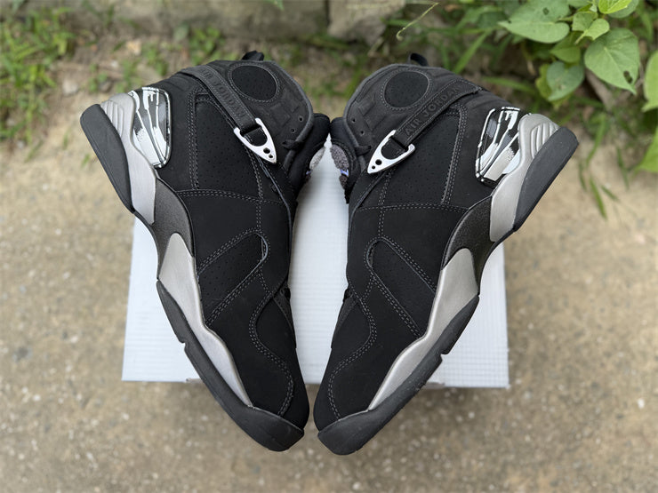 Jordan 8 – Design-Inspired "Black Chrome" Custom Tribute Build AJ8-BLKCHROME-814