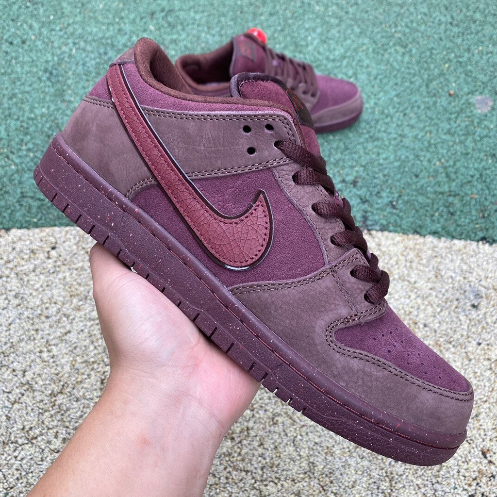 SBDNK‑044 — Nike SB Dunk Low “City of Love — Burgundy Crush” — Design‑Inspired