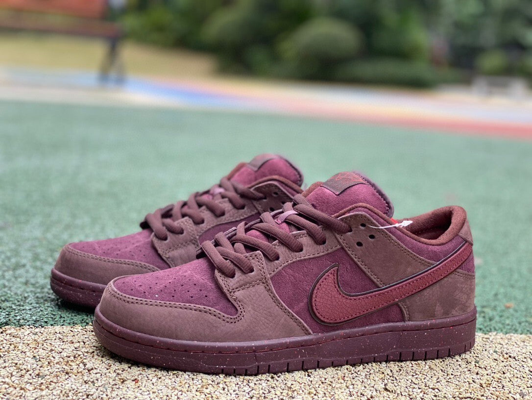 SBDNK‑044 — Nike SB Dunk Low “City of Love — Burgundy Crush” — Design‑Inspired
