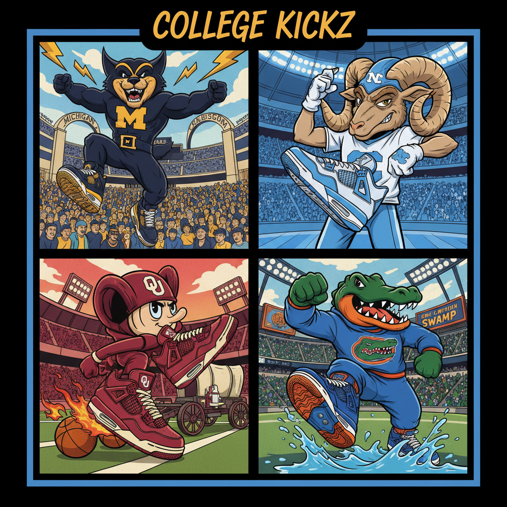 College Mascots in Jordan 4s
