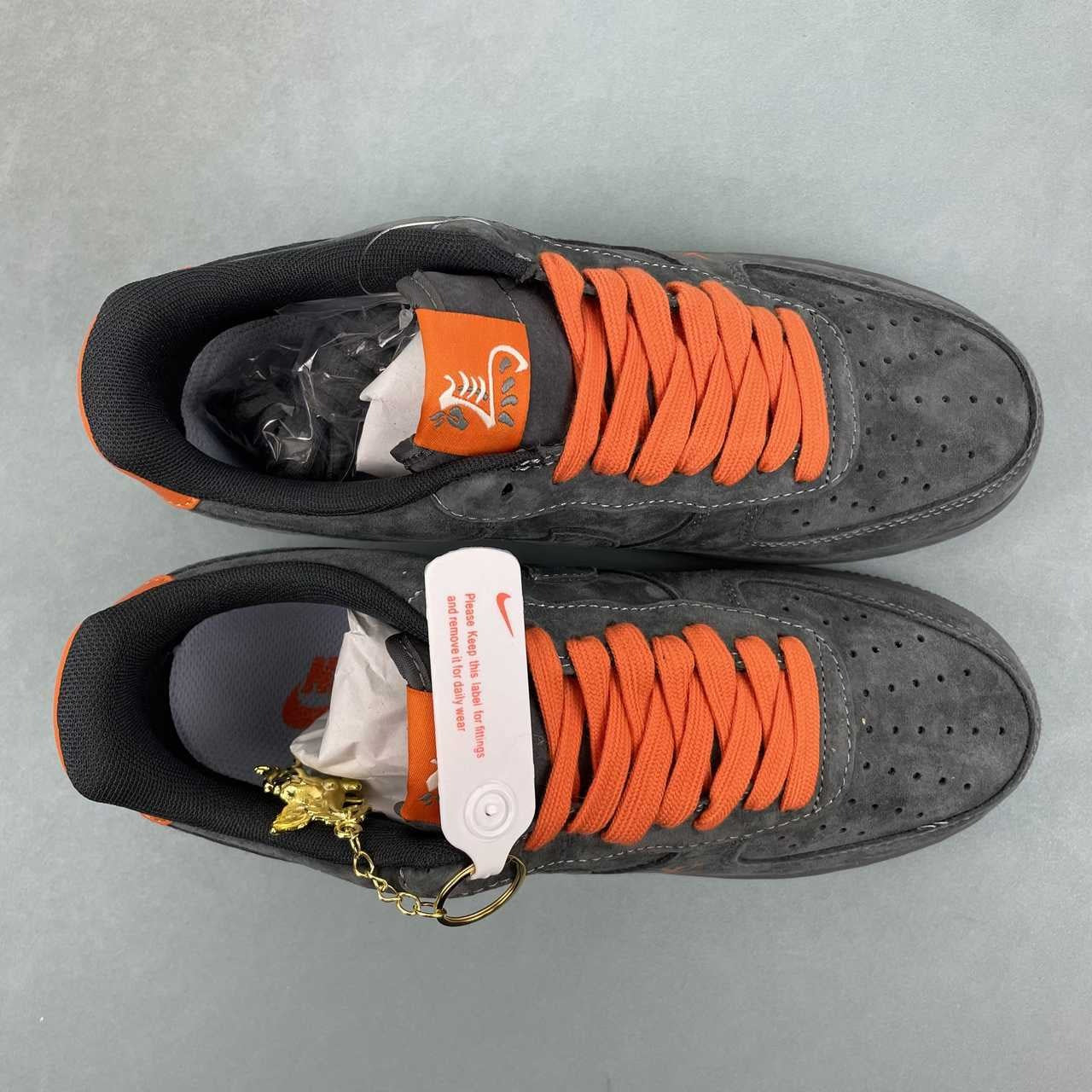 Air Force 1 – Design-Inspired "LV-Collab" Charcoal/Orange Fantasy Build AF1-032