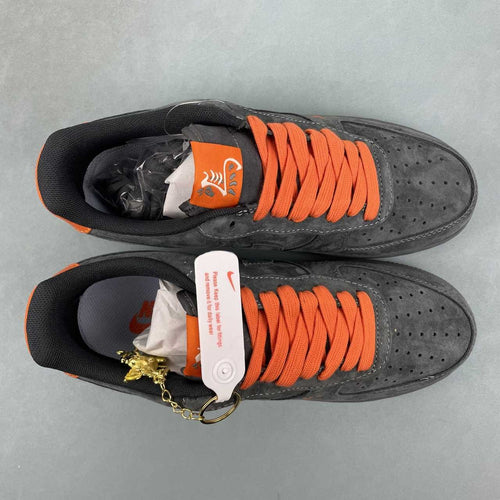Air Force 1 – Design-Inspired "LV-Collab" Charcoal/Orange Fantasy Build AF1-032