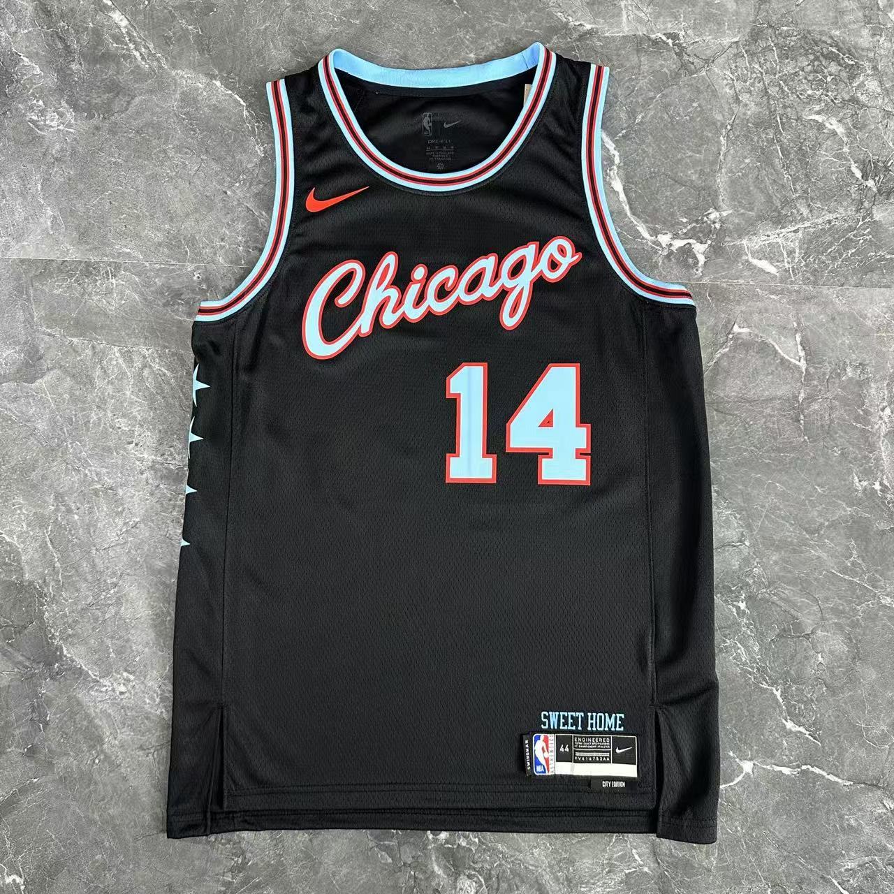 Chicago Bulls — Ayo Dosunmu #14 City Edition Jersey (Black/Sweet Home)