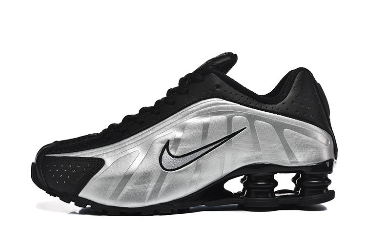 Nike Shox R4 Black and Silver Design-Inspired - lateral profile view