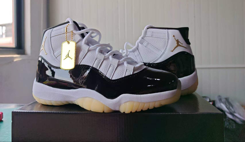 Jordan 11 Design-Inspired - "DMP" "White & Gold" Custom Tribute - AJ11-DMP-1139
