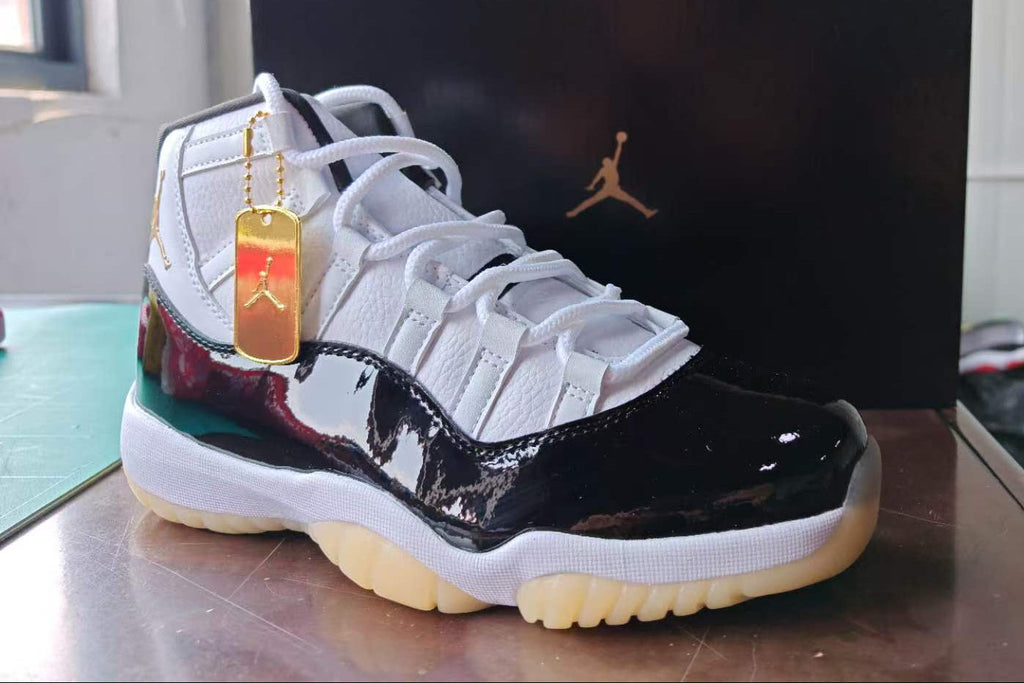 Jordan 11 Design-Inspired - "DMP" "White & Gold" Custom Tribute - AJ11-DMP-1139