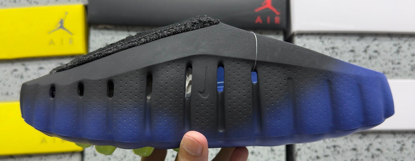 Nike Mind 001 Slides — Design‑Inspired Footwear- NOCTA - Black - Gradient Blue Neon Green
