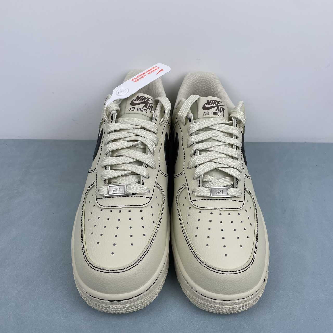 Air Force 1 – Design-Inspired "Light Bone/Black Stitch" Custom Tribute Build AF1-037