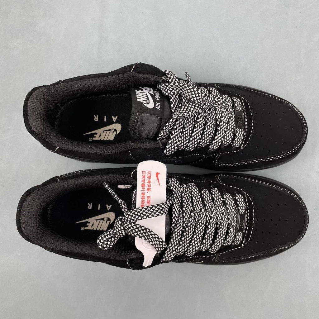 Air Force 1 – Design-Inspired "Venoms" Black Suede Fantasy Build AF1-034