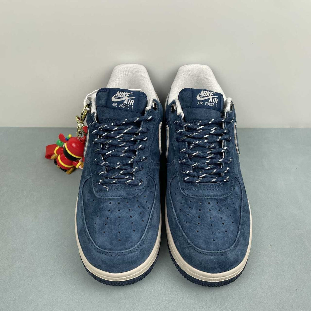 Air Force 1 – Design-Inspired "Navy Suede" Navy/Cream Custom Tribute Build AF1-031