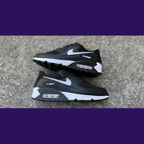Air Max 90 Design-Inspired - "Black White" "Black/White" Custom Tribute - AM90-BLKWTE-006 - Sole Revival and Redemption LLC