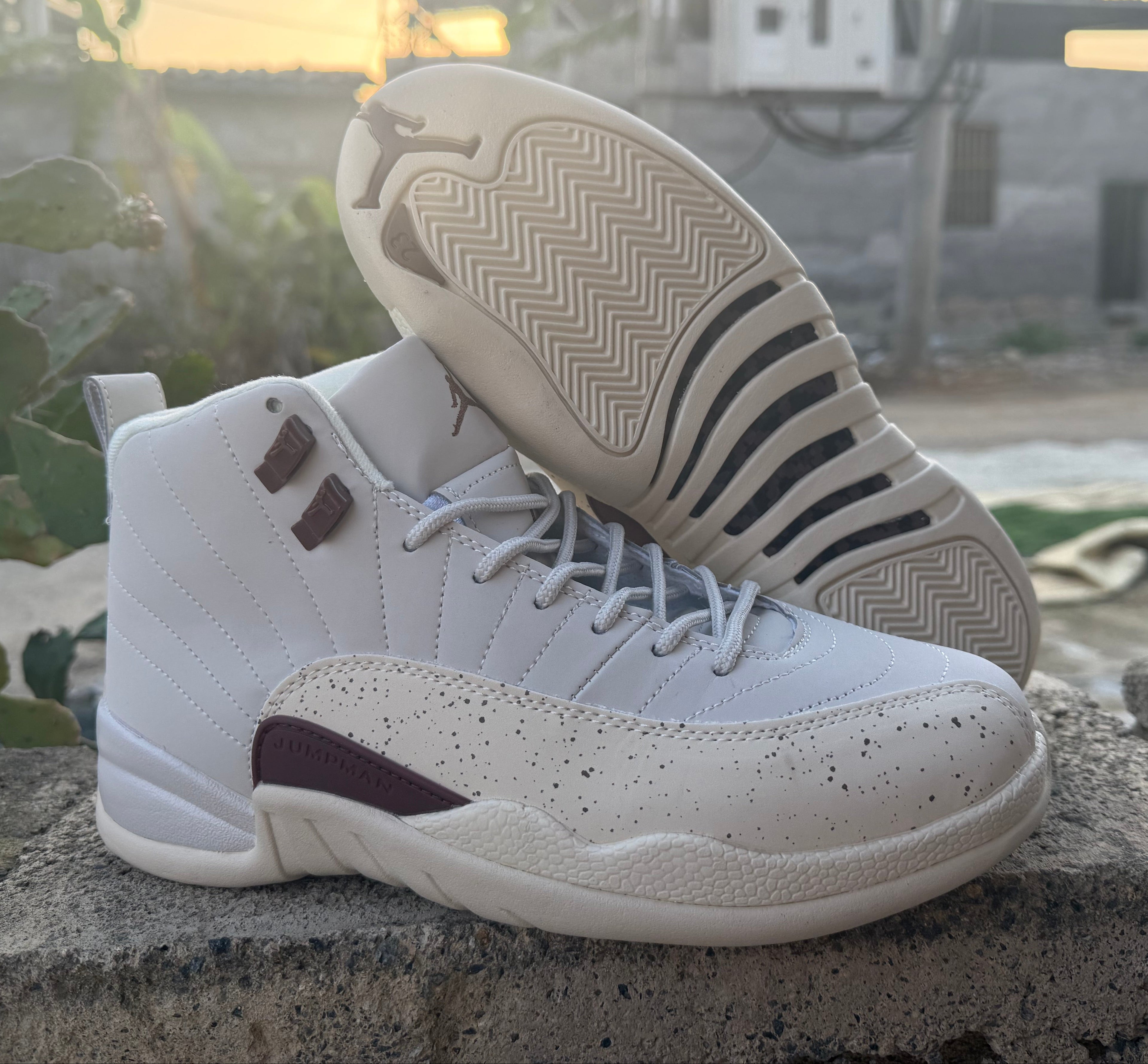 Jordan 12 Design-Inspired - "Eggnog" "Tan & Brown" Custom Tribute - AJ12-EGGNOG-1227