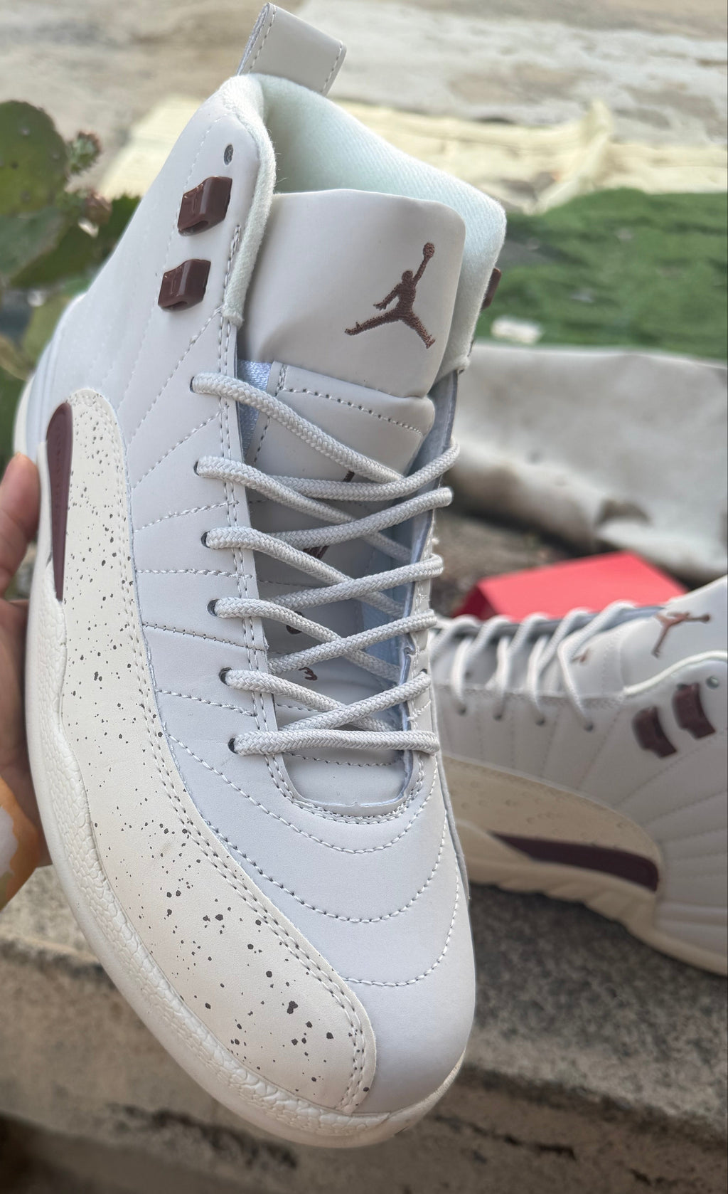 Jordan 12 Design-Inspired - "Eggnog" "Tan & Brown" Custom Tribute - AJ12-EGGNOG-1227