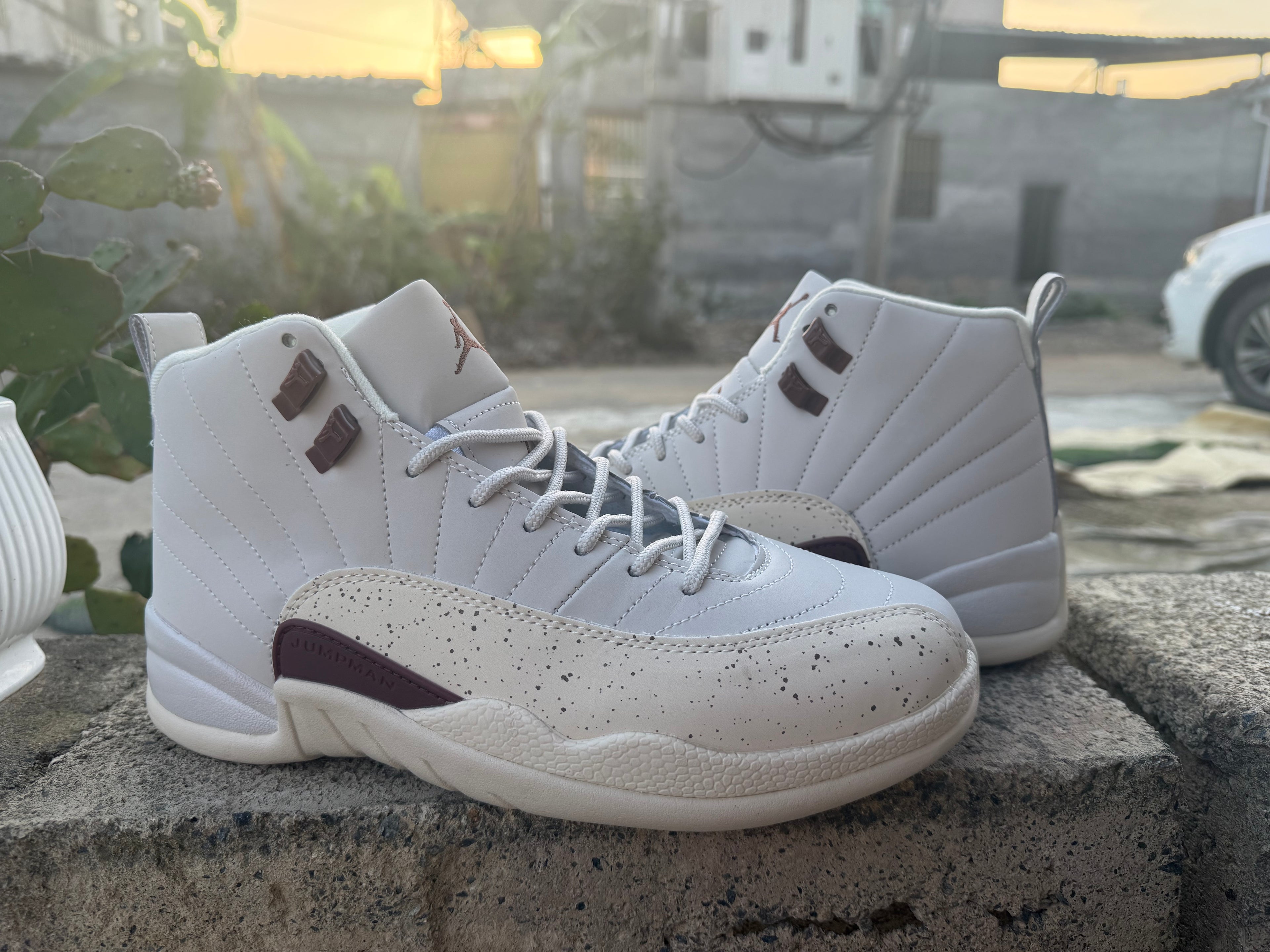 Jordan 12 Design-Inspired - "Eggnog" "Tan & Brown" Custom Tribute - AJ12-EGGNOG-1227