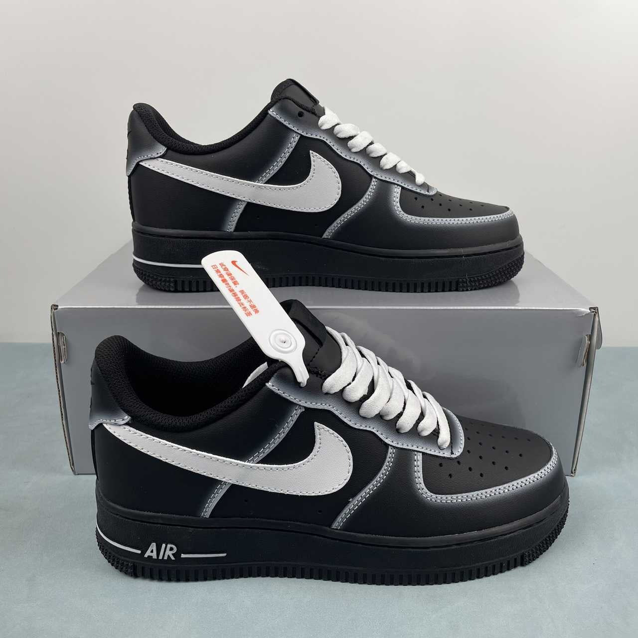 Air Force 1 – Design-Inspired "Ghost Stitch" Black/White Fantasy Build AF1-029