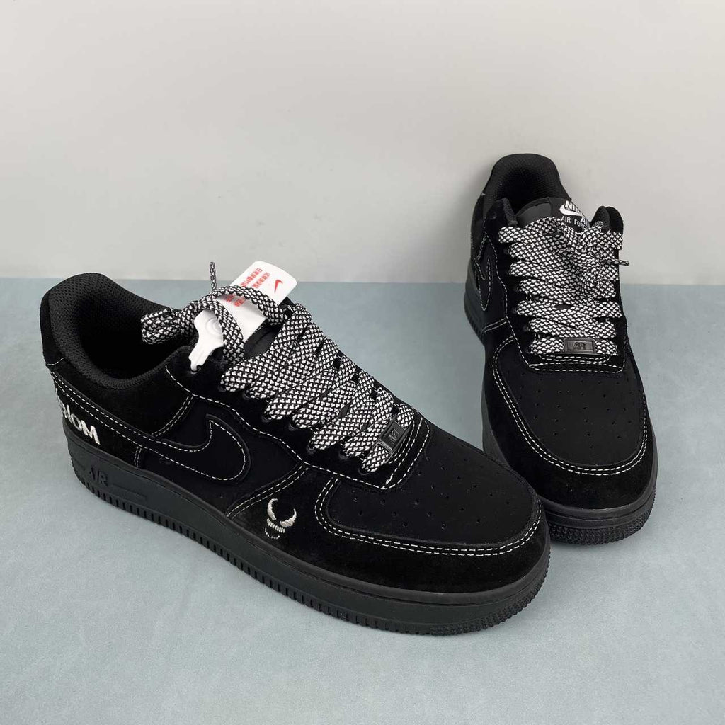 Air Force 1 – Design-Inspired "Venoms" Black Suede Fantasy Build AF1-034