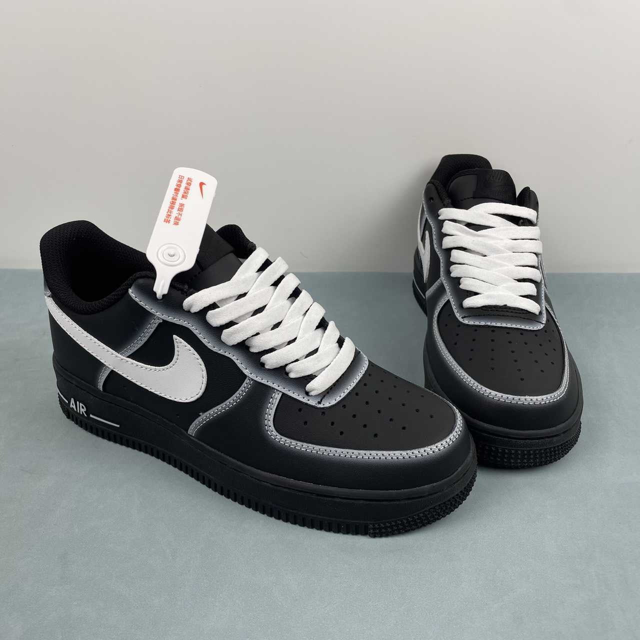 Air Force 1 – Design-Inspired "Ghost Stitch" Black/White Fantasy Build AF1-029