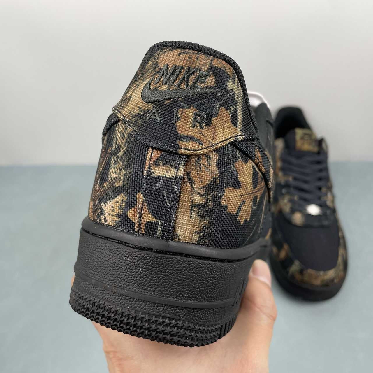 Air Force 1 - Design-Inspired "RealTree" Black - Camo Canvas Custom Tribute Build AF1-039