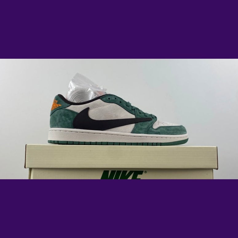 Jordan 1 Low Design-Inspired - "Travis Scott Green Orange" - AJ1-TSGRNORG-068