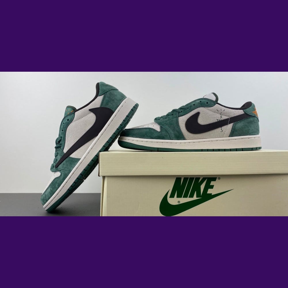 Jordan 1 Low Design-Inspired - "Travis Scott Green Orange" - AJ1-TSGRNORG-068