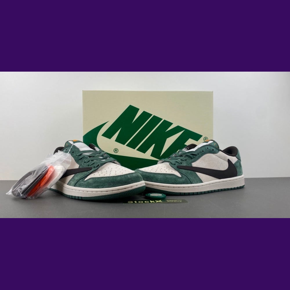 Jordan 1 Low Design-Inspired - "Travis Scott Green Orange" - AJ1-TSGRNORG-068