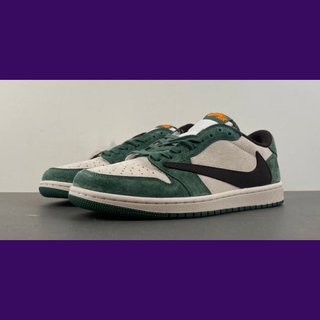 Jordan 1 Low Design-Inspired - "Travis Scott Green Orange" - AJ1-TSGRNORG-068