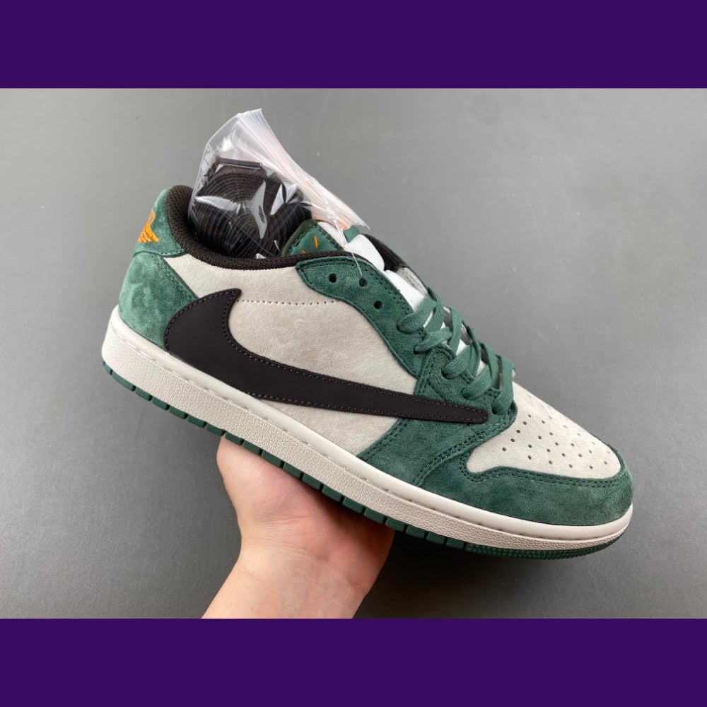 Jordan 1 Low Design-Inspired - "Travis Scott Green Orange" - AJ1-TSGRNORG-068