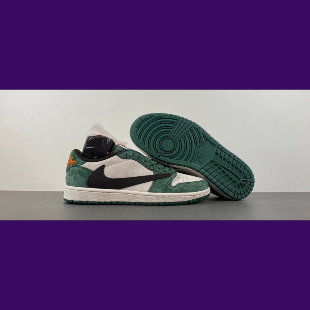 Jordan 1 Low Design-Inspired - "Travis Scott Green Orange" - AJ1-TSGRNORG-068