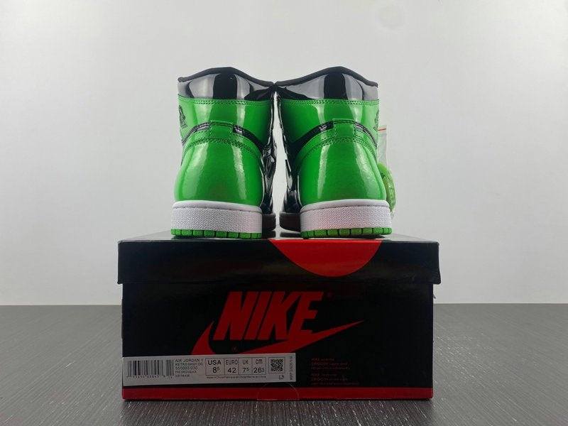 Jordan 1 High Design-Inspired - "Green & Black Patent" - AJ1-PATGRNBLK-046 - Sole Revival and Redemption LLC