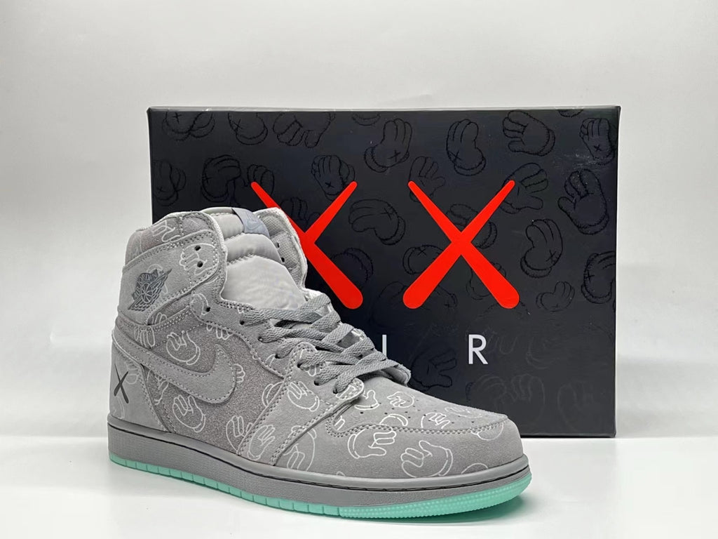039 — Jordan 1 High “KAWS Grey/Black Glow” — Design‑Inspired