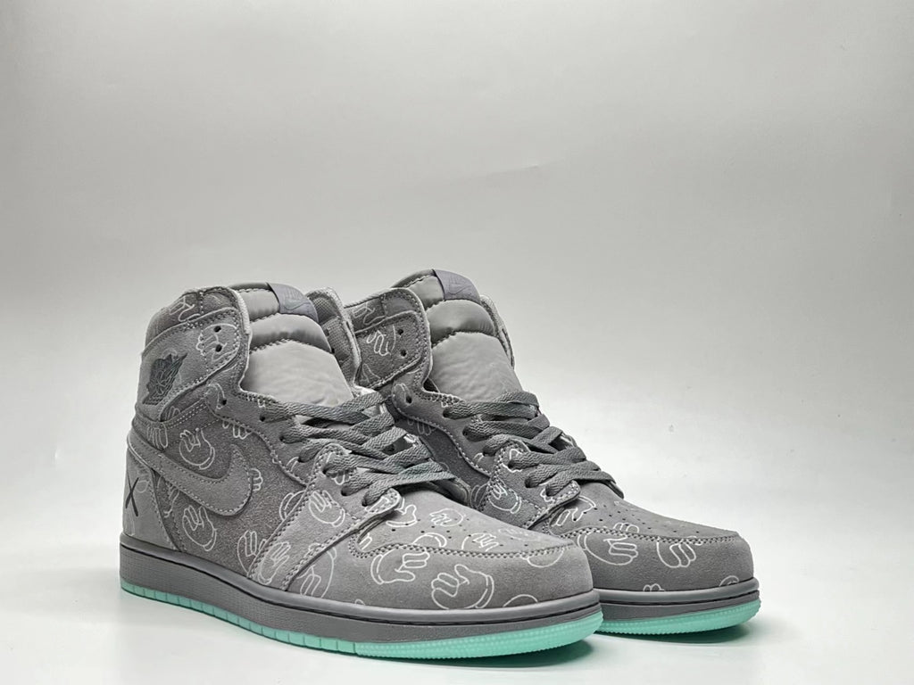 039 — Jordan 1 High “KAWS Grey/Black Glow” — Design‑Inspired
