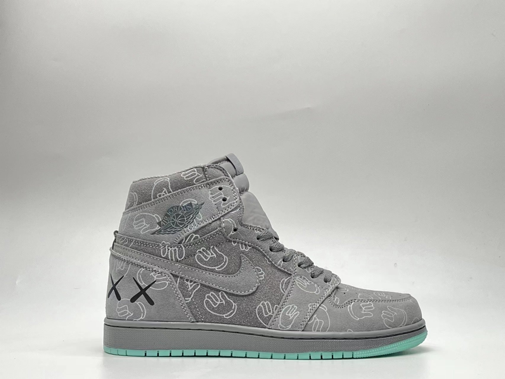 039 — Jordan 1 High “KAWS Grey/Black Glow” — Design‑Inspired