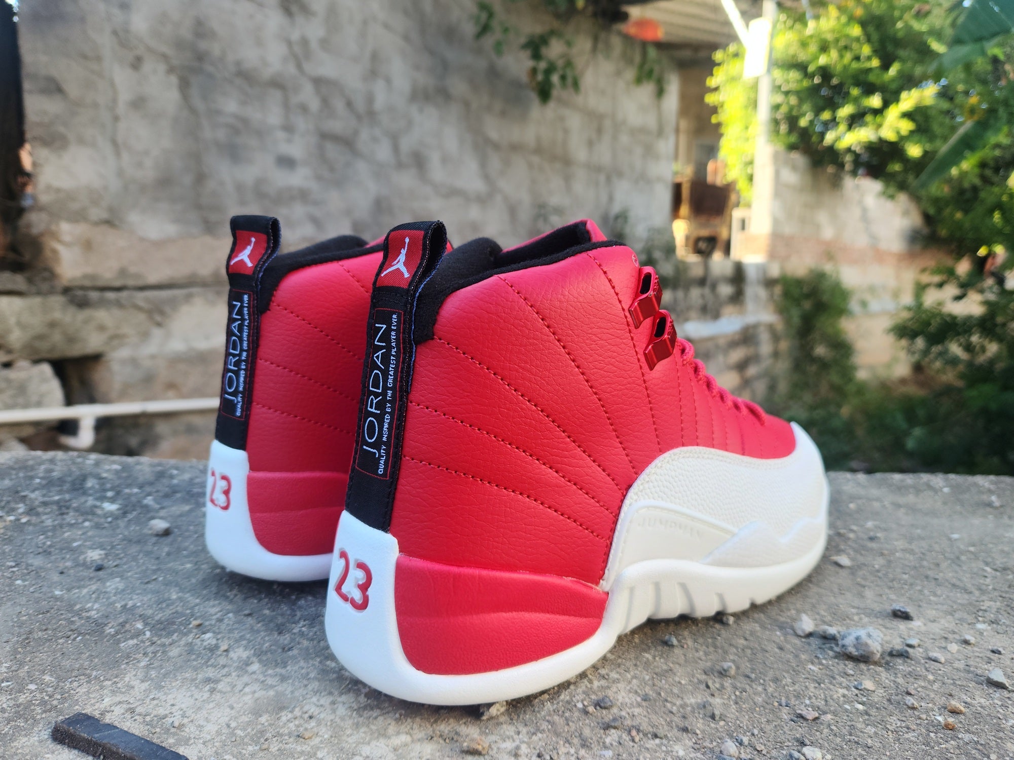 Jordan 12 Design-Inspired - "Gym Red" "Red & White" Custom Tribute - AJ12-GYMRED-1228
