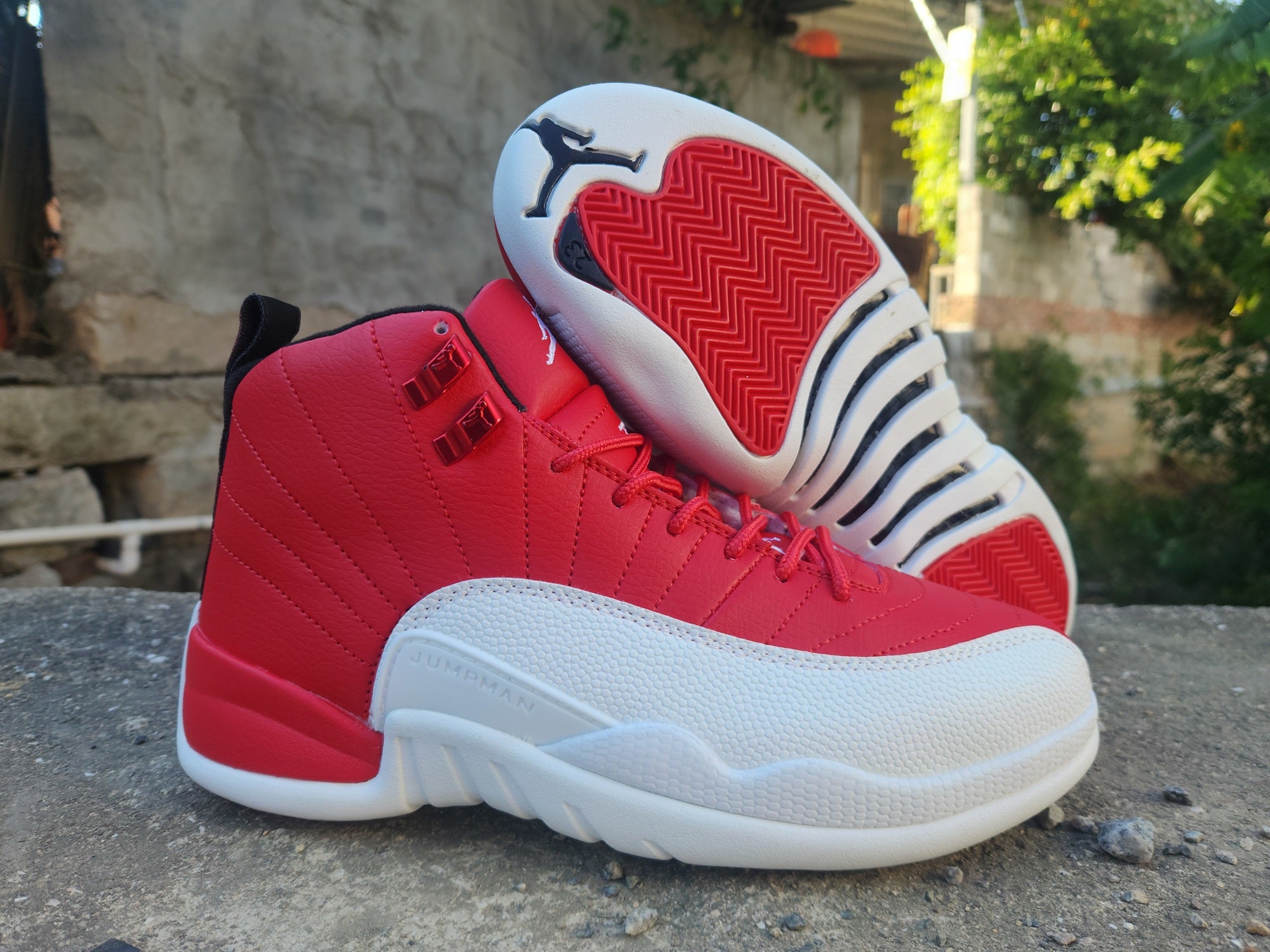 Jordan 12 Design-Inspired - "Gym Red" "Red & White" Custom Tribute - AJ12-GYMRED-1228
