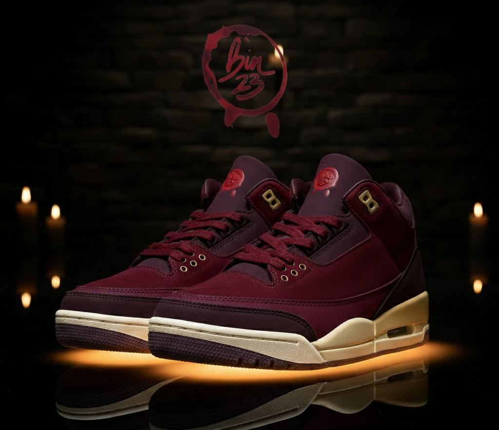 Jordan 3 Bin 23 — Barrel Stamp Logo Hero