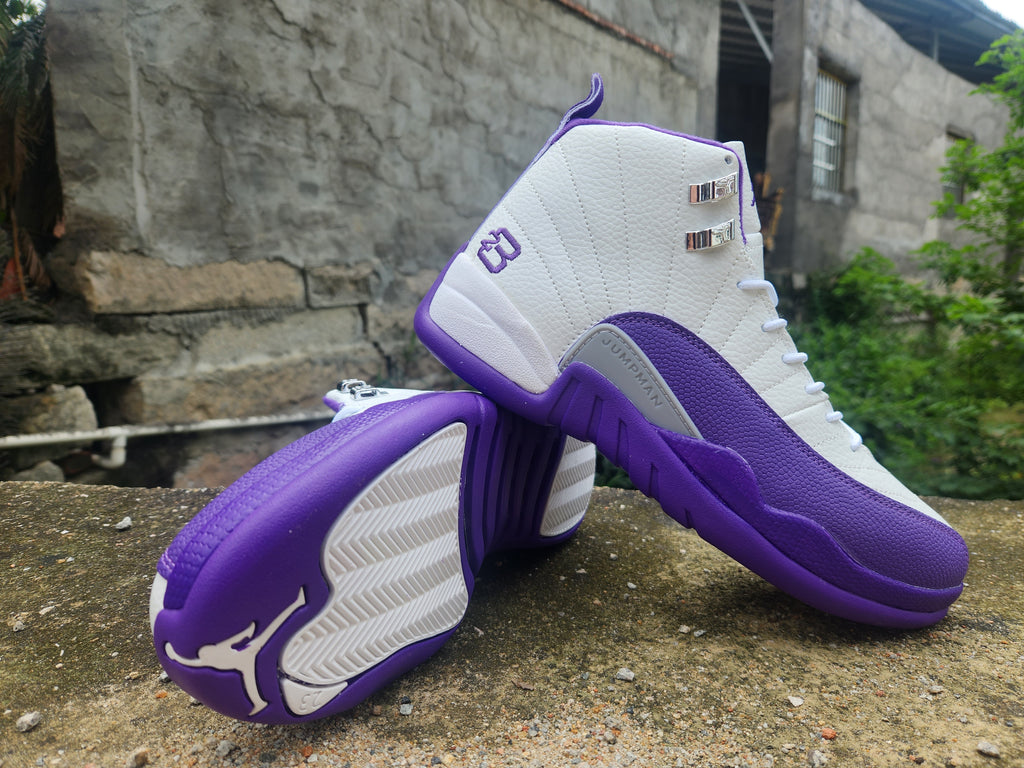 Jordan 12 Design-Inspired - "Kevin Martin PE" "White & Purple" Custom Tribute - AJ12-KVNMRTNPE-1229