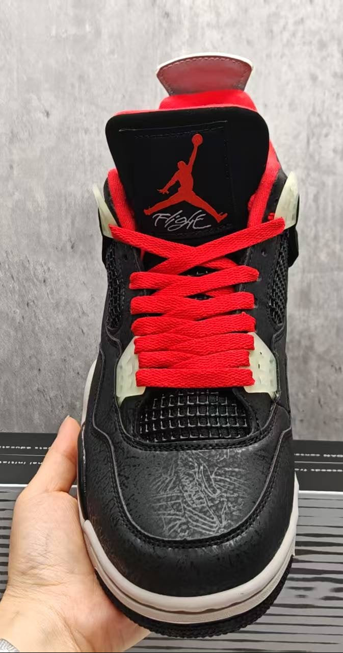 Jordan 4 – Design‑Inspired "Lasers White &amp; Black" Custom Tribute Build AJ4‑LASERS‑474