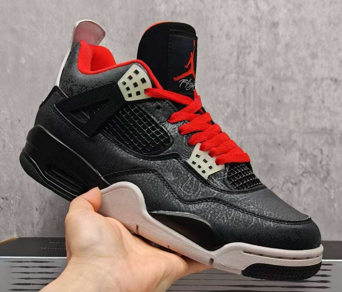 Jordan 4 – Design‑Inspired "Lasers White &amp; Black" Custom Tribute Build AJ4‑LASERS‑474