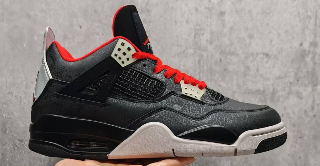 Jordan 4 – Design‑Inspired "Lasers White &amp; Black" Custom Tribute Build AJ4‑LASERS‑474