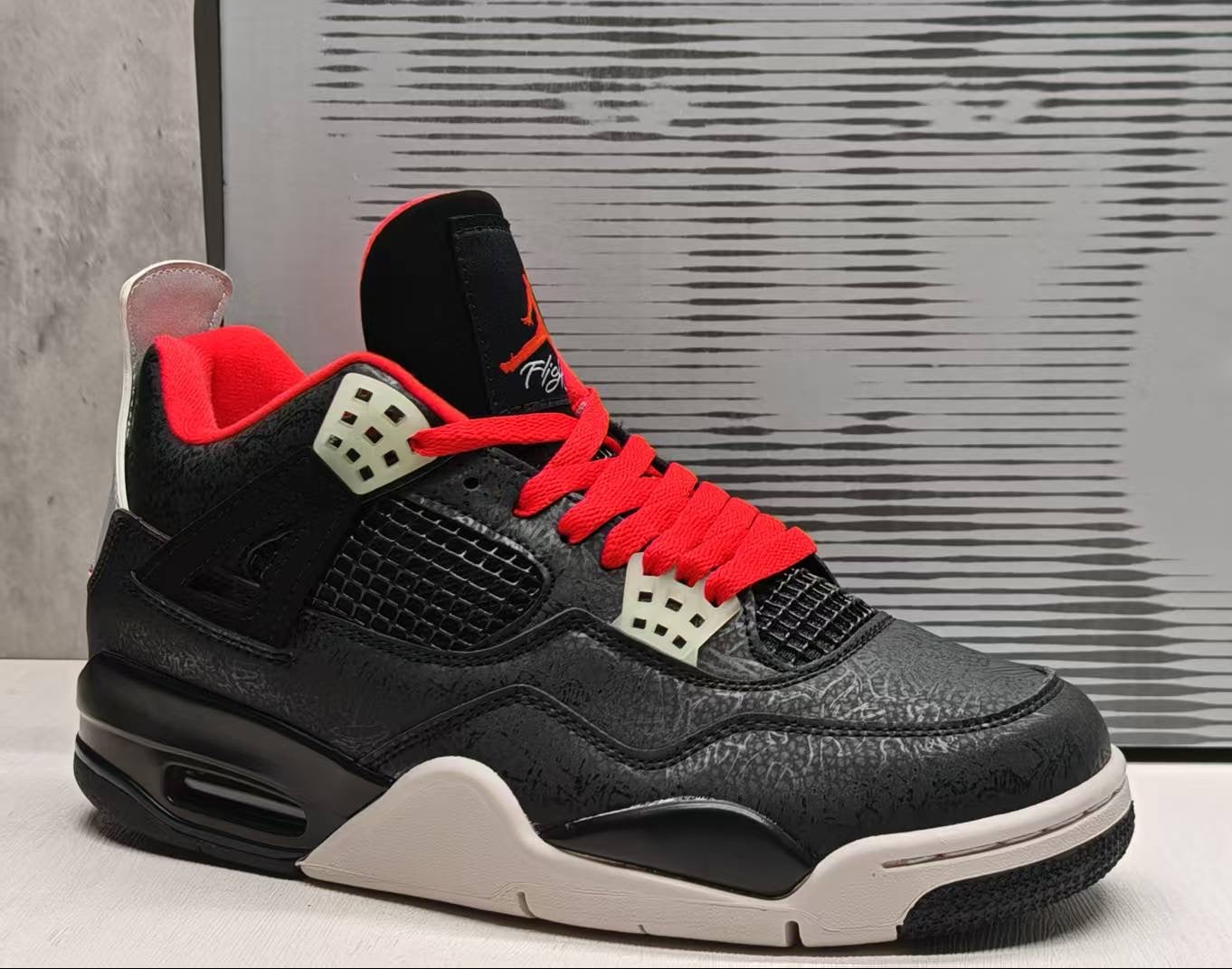Jordan 4 – Design‑Inspired "Lasers White &amp; Black" Custom Tribute Build AJ4‑LASERS‑474