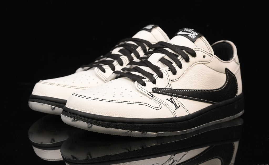 Jordan 1 Low – Design‑Inspired Travis Scott "LV‑Off White Icy Reverse Panda’s" AJ1‑LVREV‑058