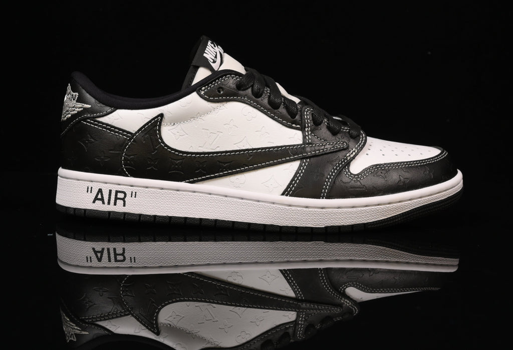 Jordan 1 Low – Design‑Inspired Travis Scott "LV‑Off White 'Embossed Panda’s" AJ1‑LVEMB‑056