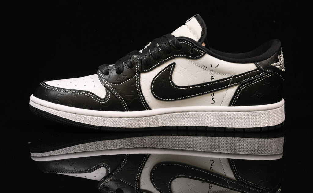 Jordan 1 Low – Design‑Inspired Travis Scott "LV‑Off White 'Embossed Panda’s" AJ1‑LVEMB‑056