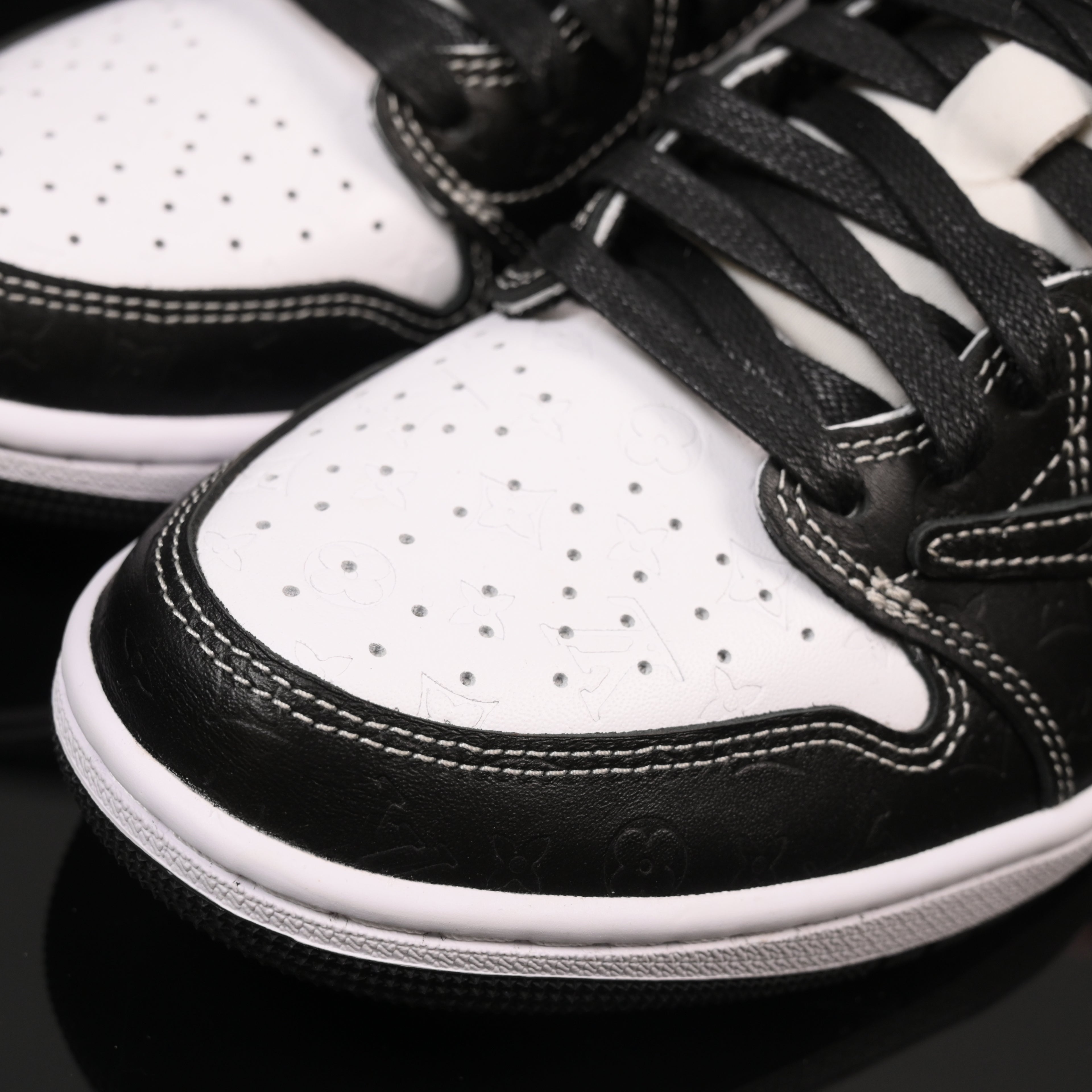 Jordan 1 Low – Design‑Inspired Travis Scott "LV‑Off White 'Embossed Panda’s" AJ1‑LVEMB‑056