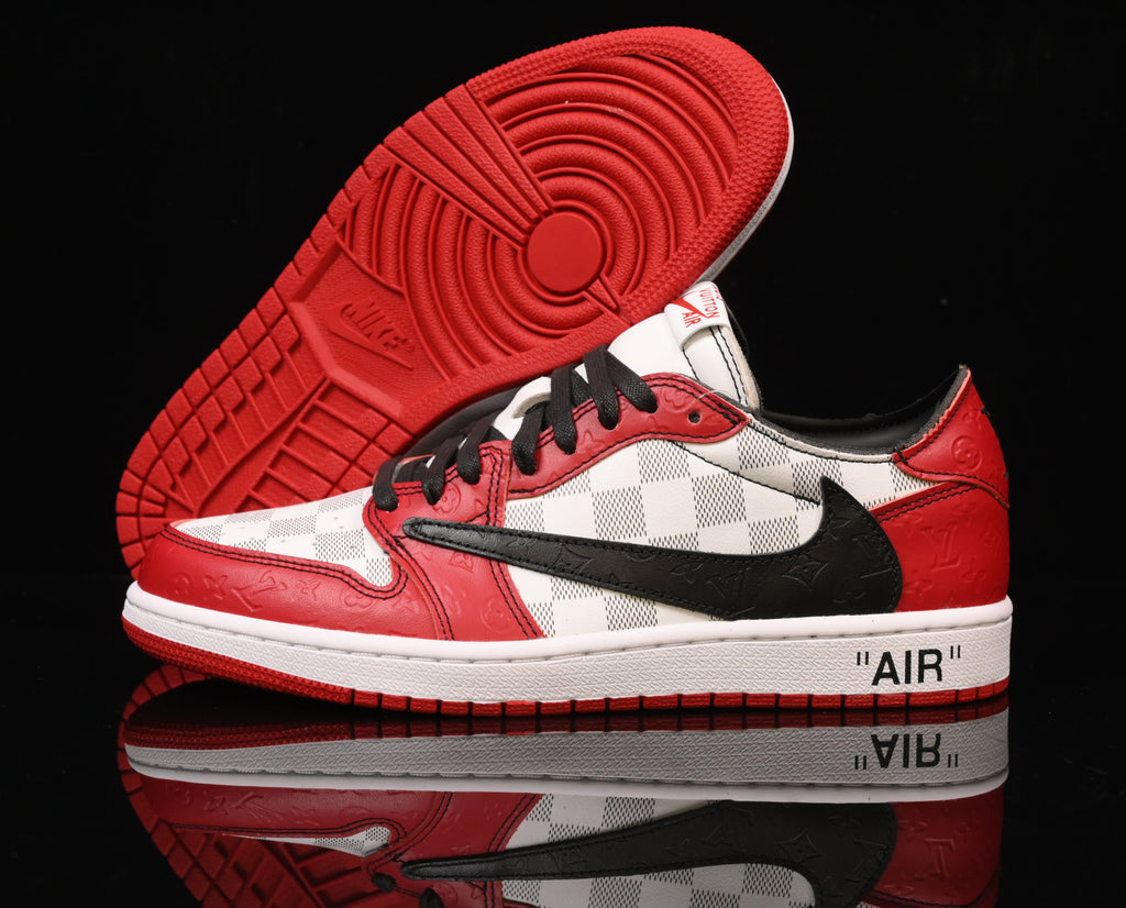 Jordan 1 Low – Design‑Inspired Travis Scott "LV‑Damier Off‑White Chicago's" AJ1‑LVDMCH‑057