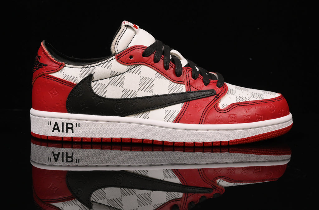 Jordan 1 Low – Design‑Inspired Travis Scott "LV‑Damier Off‑White Chicago's" AJ1‑LVDMCH‑057