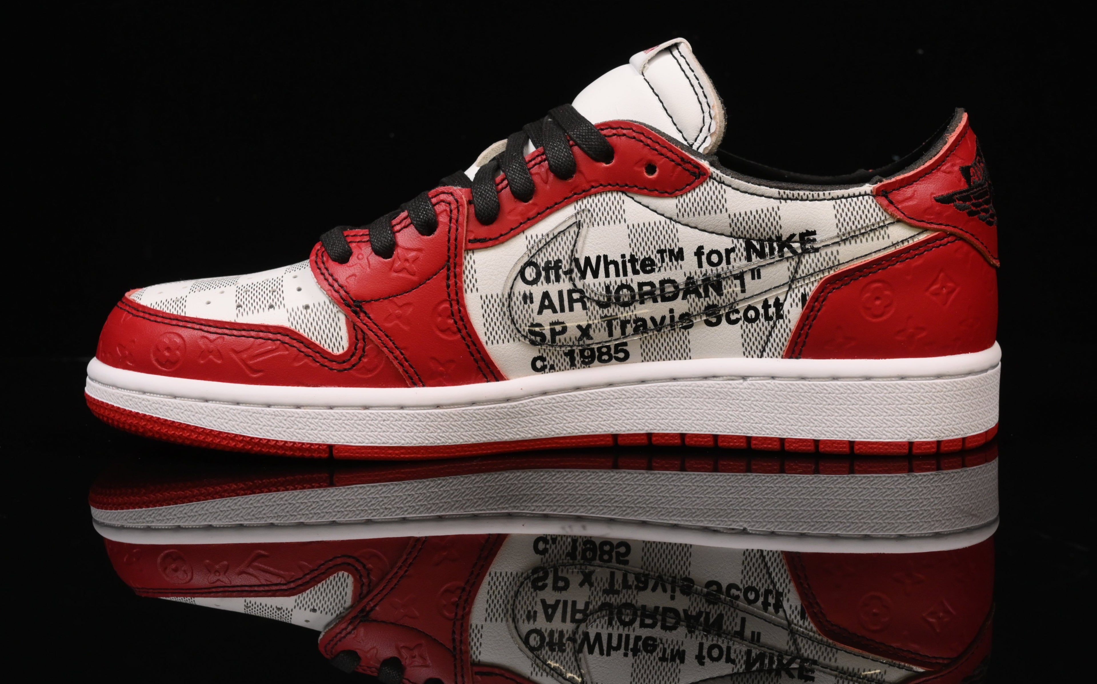 Jordan 1 Low – Design‑Inspired Travis Scott "LV‑Damier Off‑White Chicago's" AJ1‑LVDMCH‑057