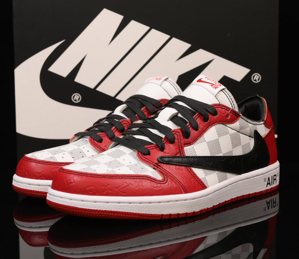 Jordan 1 Low – Design‑Inspired Travis Scott "LV‑Damier Off‑White Chicago's" AJ1‑LVDMCH‑057
