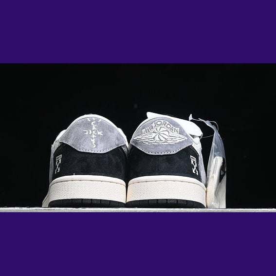 Jordan 1 Low Design-Inspired - "Travis Scott Off-White Black Suede" - TS-OWBLK - Sole Revival and Redemption LLC