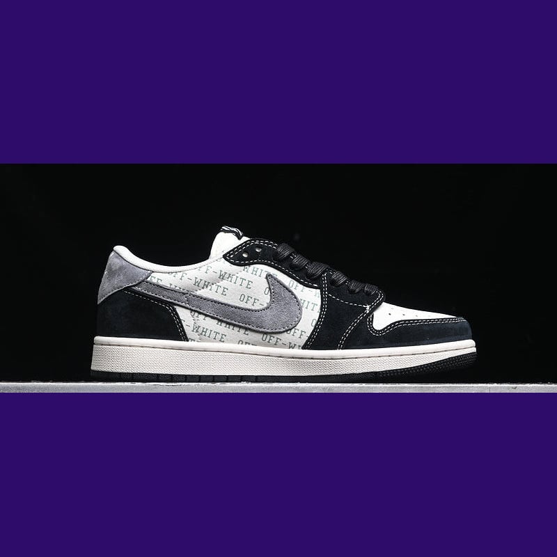 Jordan 1 Low Design-Inspired - "Travis Scott Off-White Black Suede" - TS-OWBLK - Sole Revival and Redemption LLC